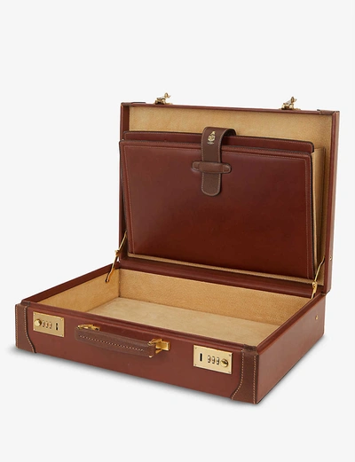 Shop Mark Cross Vintage Leather Briefcase In Broan