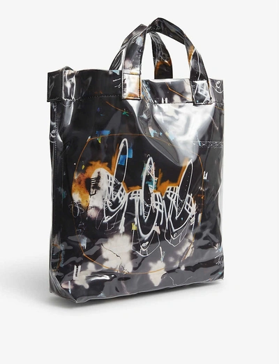 Shop Comme Des Garçons Shirt Futura Graphic-print Vinyl Small Tote