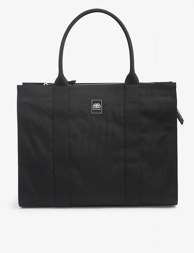 Shop Balenciaga Trade Nylon Tote Bag In Black