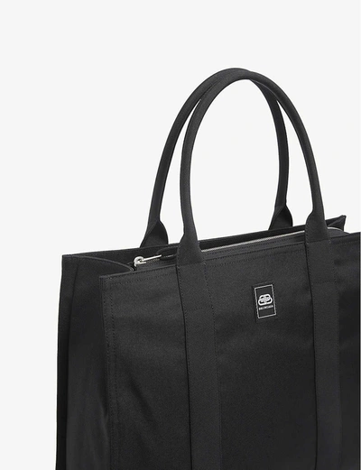 Shop Balenciaga Trade Nylon Tote Bag In Black