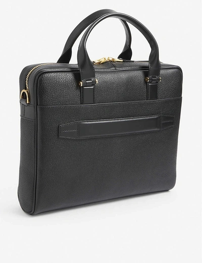 Shop Tom Ford Grained Leather Briefcase In Black