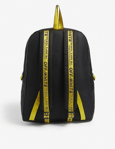 Shop Off-white Pascal Graphic-print Woven Backpack In Black+pink