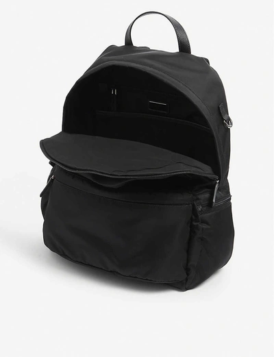 Shop Prada Brand-plaque Zipped Nylon Backpack