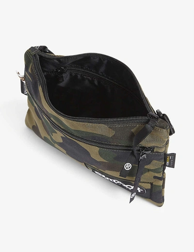 Shop A Bathing Ape Camouflage-print Mini Woven Shoulder Bag In Green