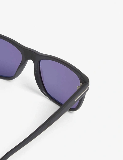 Tom Ford Giulio Matte Rectangle-frame Sunglasses In Black