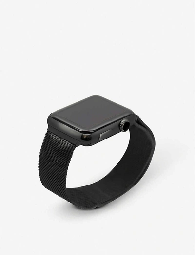 Shop Mintapple Mens Black Apple Watch Space Black Milanese Loop Strap 42mm/44mm/45mm