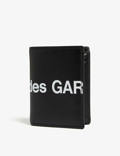 Shop Comme Des Garçons Black Logo Print Leather Wallet