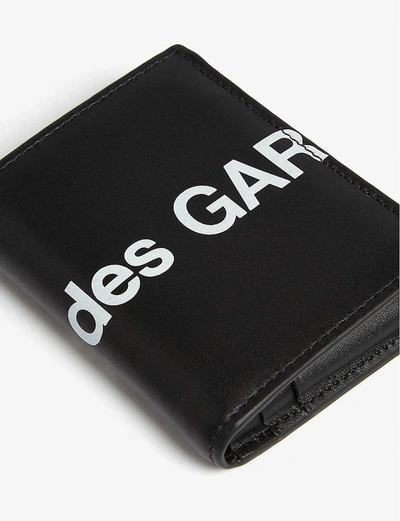 Shop Comme Des Garçons Black Logo Print Leather Wallet