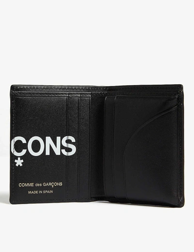 Shop Comme Des Garçons Black Logo Print Leather Wallet