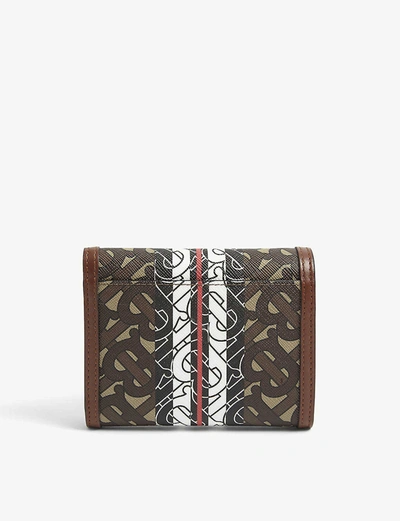 Shop Burberry Lancaster Tb Monogram Tri-fold E-canvas Wallet