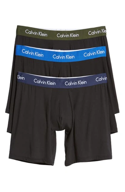 Shop Calvin Klein Body 3-pack Stretch Modal Boxer Briefs In Black Bodies W Pop Wb