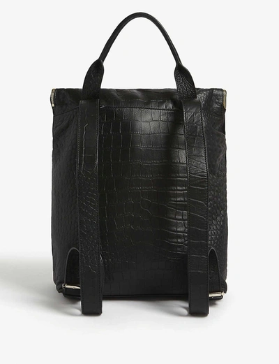 Shop Whistles Womens Black Verity Croc-embossed Leather Backpack 1size