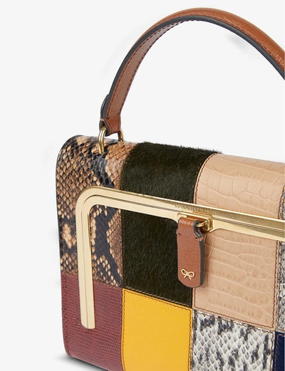 Shop Anya Hindmarch Patchwork Small Leather Postbox Bag In Cedar