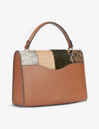 Shop Anya Hindmarch Patchwork Small Leather Postbox Bag In Cedar