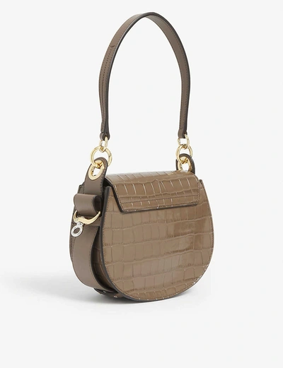 Shop Chloé Tess Small Croc-embossed Leather Cross-body Bag