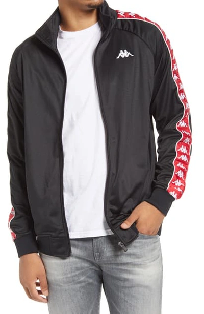 Shop Kappa 222 Banda Anniston Track Jacket In Black/ Racing Red