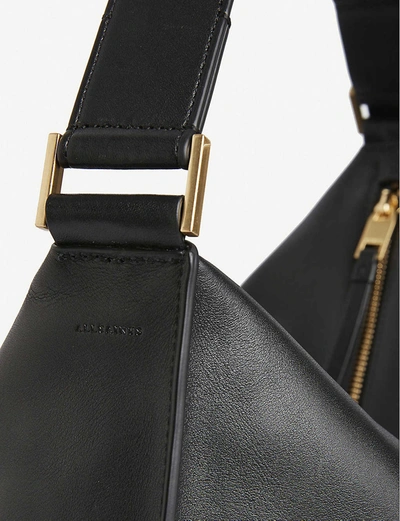 Shop Allsaints Edbury Leather Shoulder Bag In Black