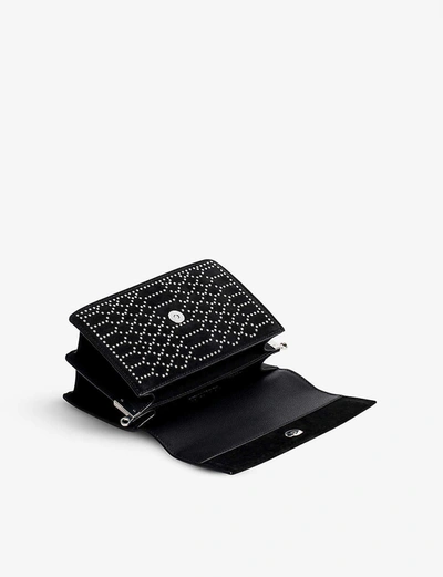 Shop Zadig & Voltaire Lolita Stud-embellished Suede Cross-body Bag