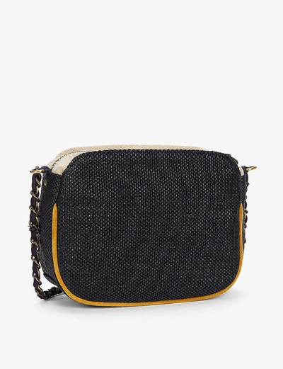 Shop Sessun Divine Raffia And Leather Handbag