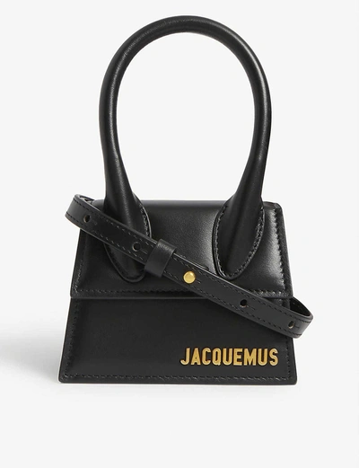 Jacquemus Le Chiquito Moyen Leather Top Handle Bag In Black