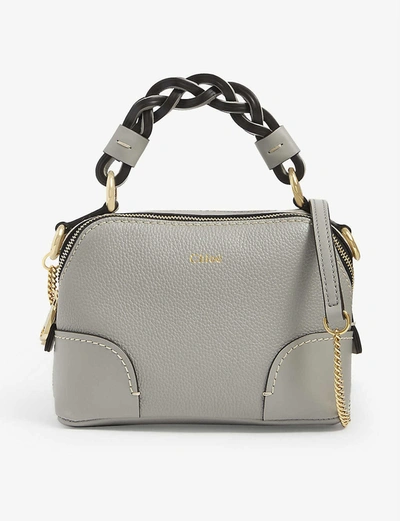 Shop Chloé Womens Stormy Grey Daria Mini Leather Cross-body Bag