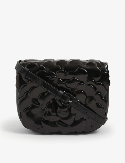 Shop Valentino 03 Rose Atelier Small Leather Shoulder Bag In Black