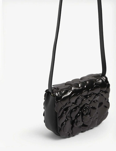 Shop Valentino 03 Rose Atelier Small Leather Shoulder Bag In Black