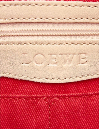 Shop Resellfridges Pre-loved Loewe Sender Leather And Woven Handbag In Brown X Beige