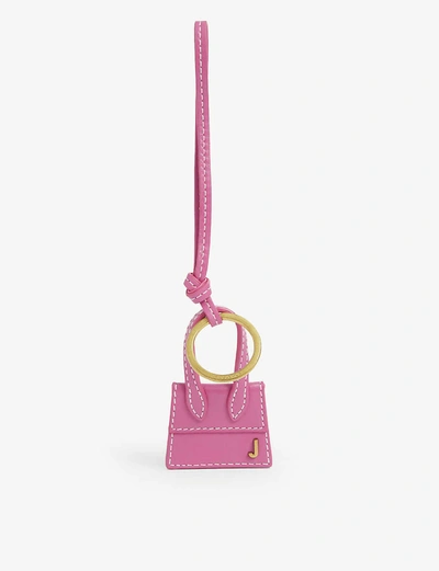 Shop Jacquemus Le Chiquito Leather Keyring In Pink