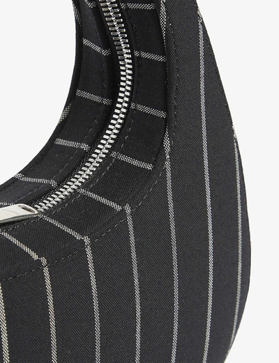 Shop Coperni Swipe Pinstriped Wool Baguette Bag