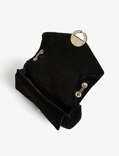 Shop Sandro Womens Black Velvet Shoulder Bag