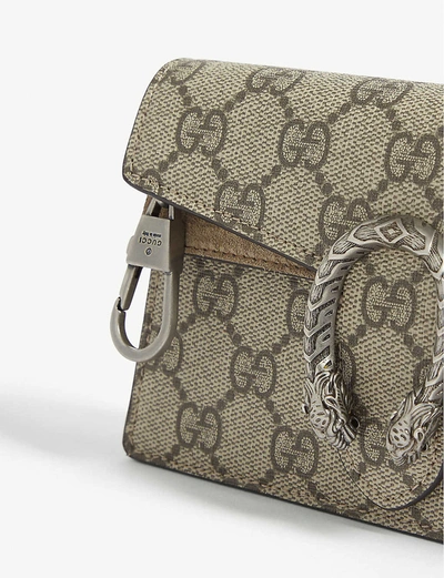 Shop Gucci Gg Supreme Dionysus Super Mini Shoulder Bag In Beige
