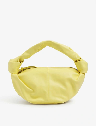 Shop Bottega Veneta Mini Leather Top-handle Bag In Sherbert/sherbert-silver