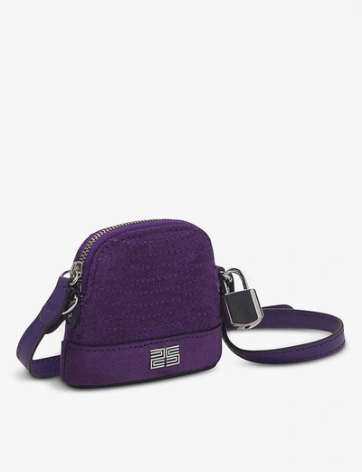 Shop Sandro Thelma Suede Mini Bag In Purple