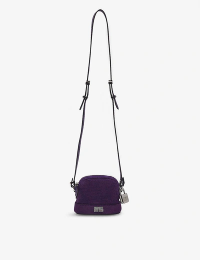 Shop Sandro Thelma Suede Mini Bag In Purple