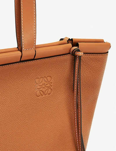 Shop Loewe Cushion Leather Tote Bag In Light+caramel