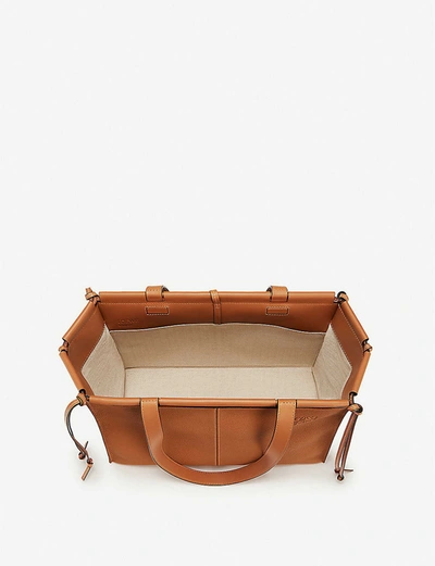 Shop Loewe Cushion Leather Tote Bag In Light+caramel