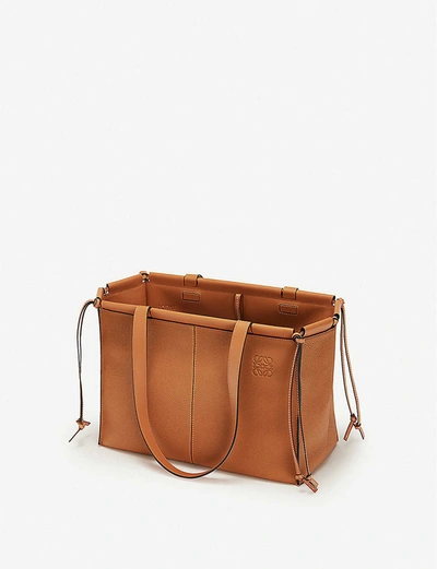 Shop Loewe Cushion Leather Tote Bag In Light+caramel