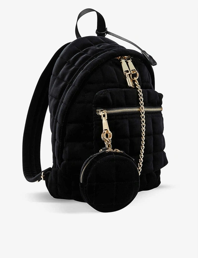 Shop Sandro Jullian Quilted Velvet Backpack In Black
