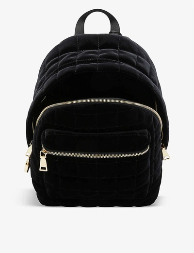 Shop Sandro Jullian Quilted Velvet Backpack In Black