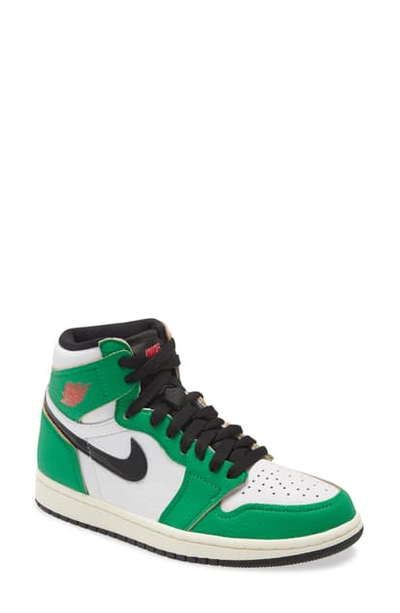 Shop Jordan Nike Air  Lucky Green High Top Sneaker In Green/ Black/ White/ Sail