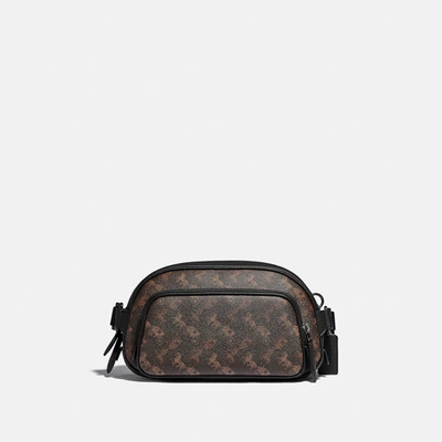 Shop Coach Hitch Belt Bag With Horse And Carriage Print In Black Copper/truffle