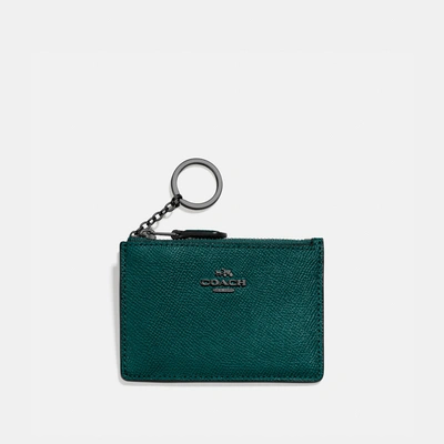 Shop Coach Mini Skinny Id Case In Pewter/forest