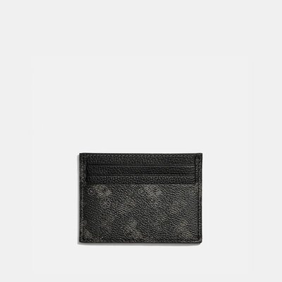 Shop Coach Card Case With Horse And Carriage Print In Charcoal