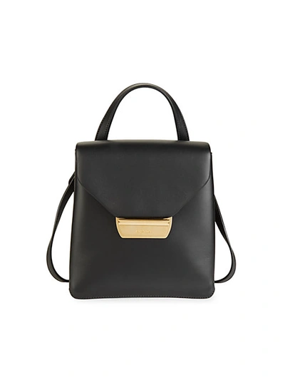 Shop Prada Logo Leather Backpack In Black