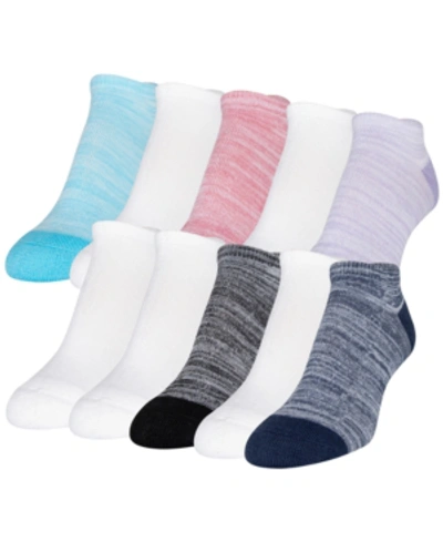 Shop Gold Toe Women's 10-pack Casual Cushion Heel And Toe No-show Socks In White/teal