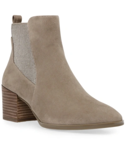 Shop Anne Klein Parson Chelsea Booties In Metlc Taupe Su