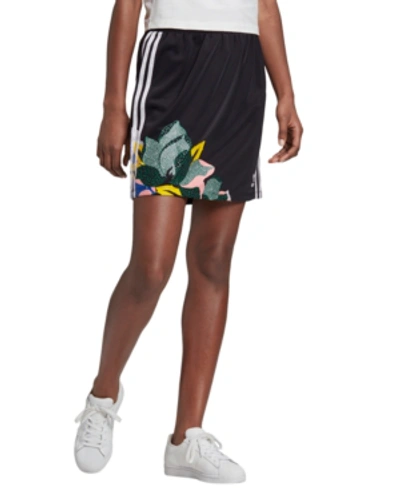 Shop Adidas Originals Adidas Women's X Her Studio London Floral-print Skirt In Black