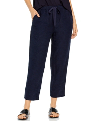 Shop Eileen Fisher Organic Linen Drawstring Pants, Regular & Petite In Ink