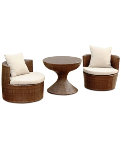 Shop Abbyson Living Heather Outdoor Wicker 3-pc. Set In Brown